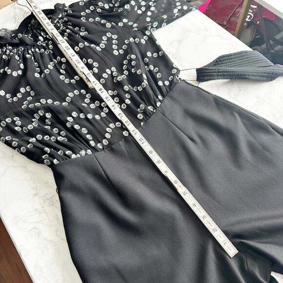 Rebecca Taylor‎ Black Silver Metallic Formal Jumpsuit Women’s Size 2 - Picture 15 of 16